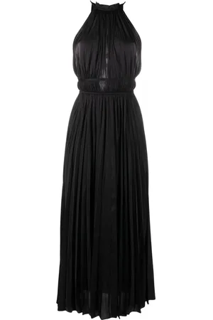 Maje Pleated satin maxi dress