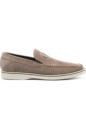 Casadei Perforated suede loafers