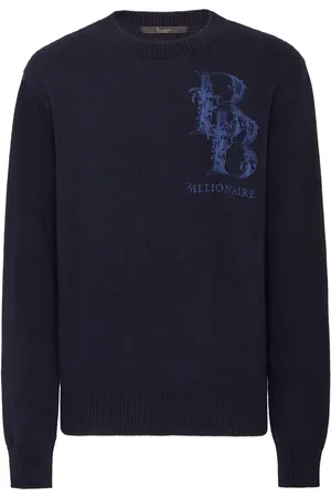 BILLIONAIRE Logo-embroidered crew-neck jumper
