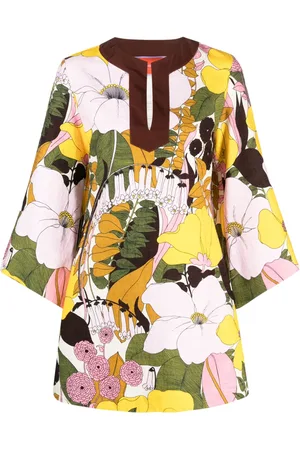La DoubleJ The Kaftan Mini floral-print dress