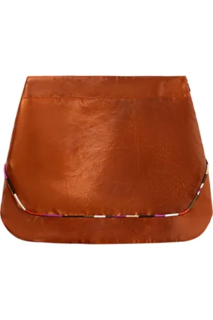 Puccini Contrast-trim leather-effect miniskirt