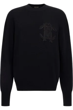 Roberto Cavalli Logo-embroidered wool sweatshirt
