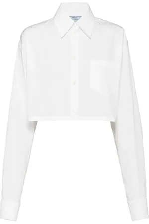 Prada Triangle-logo cropped shirt