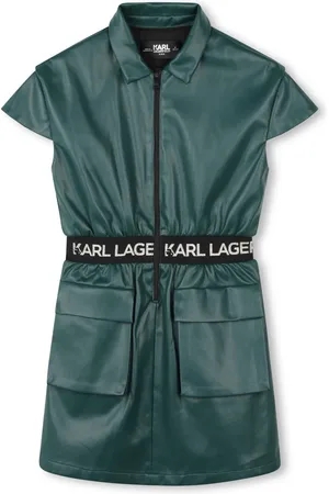 Karl Lagerfeld Logo-embroidered cap-sleeves dress
