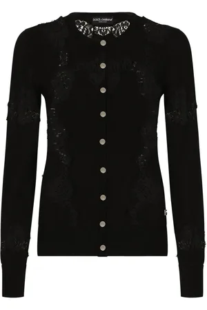 Dolce & Gabbana Lace-panel cashmere-silk cardigan
