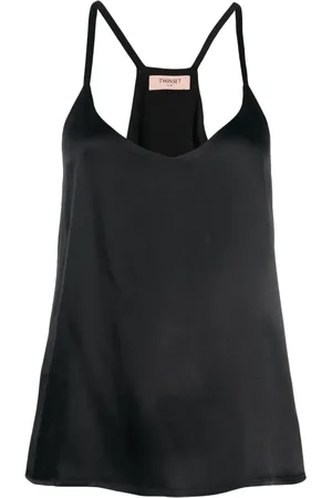 Twin-Set Satin-finish V-neck tank top