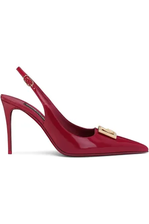 Dolce & Gabbana Logo-plaque heeled slingback pumps