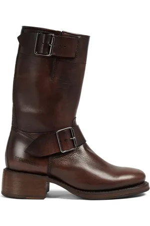 Dsquared2 Logo-debossed leather boots