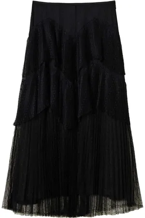 Twin-Set Pleated tiered skirt