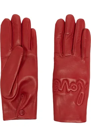 AGNELLE Decorative-stitching leather gloves