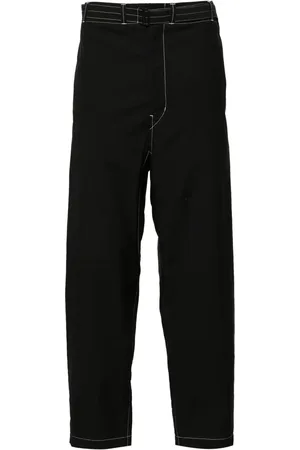 LEMAIRE Contrast-stitching belted trousers