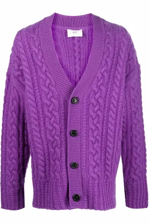 Ami Drop-shoulder cable-knit cardigan