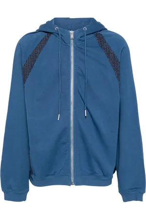 FIVE CM Panelled zip-up hoodie