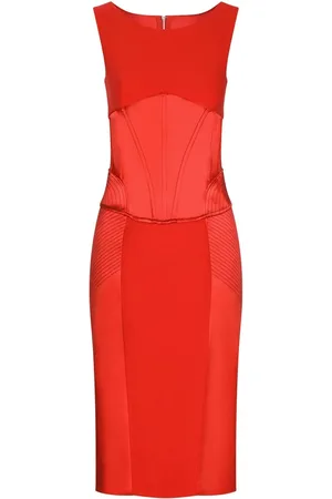 Dolce & Gabbana Corset-detail satin midi dress