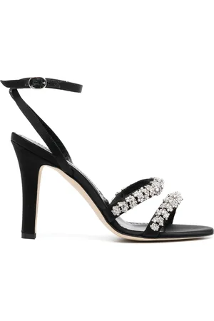 Manolo Blahnik 105mm crystal-embellished leather sandals