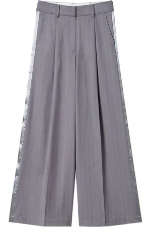 Twin-Set Pinstripe wide-leg trousers