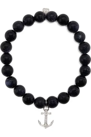 Sydney Evan 14kt white gold goldstone beaded bracelet