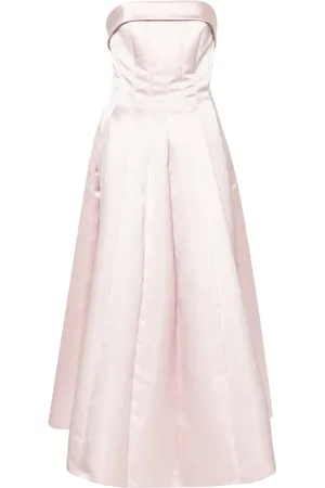 Serafini Strapless satin midi dress