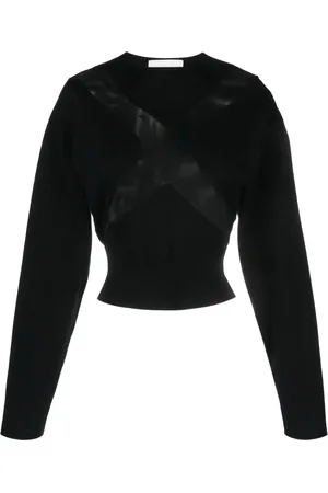 GENNY Sheer-panelling cotton T-shirt