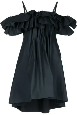 GOEN.J Cold-shoulder ruffled dress