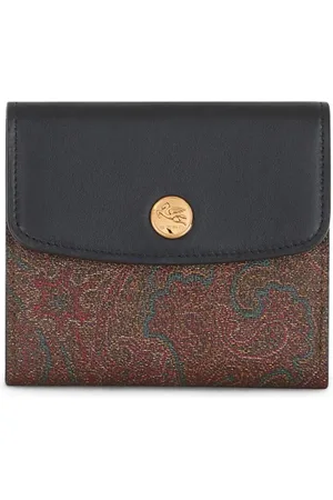 Etro Paisley-jacquard leather wallet