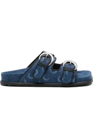 Marine Serre Moonogram-pattern denim sandals