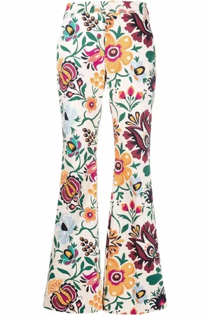 La DoubleJ Graphic-print flared trousers
