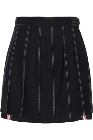Thom Browne Striped pleated wool miniskirt