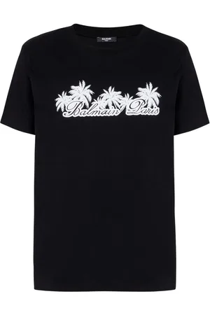 Balmain Palm-print cotton T-shirt
