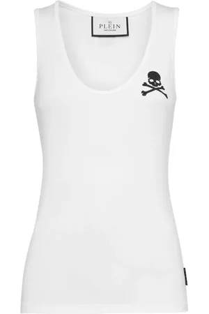 Philipp Plein Crystal-embellished cotton tank top