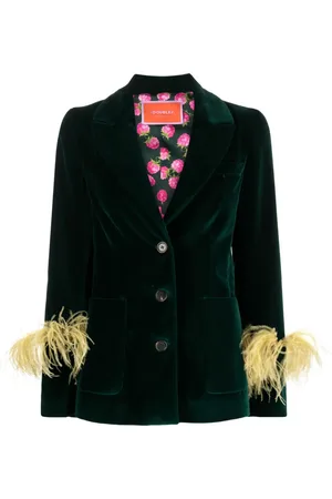 La DoubleJ Keaton feather-detailing blazer