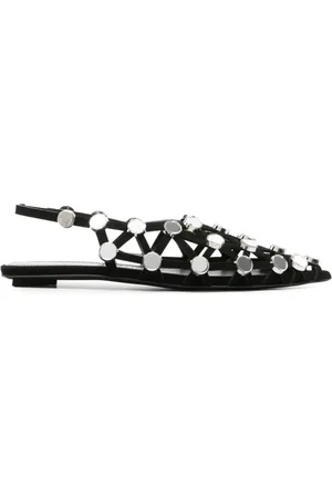 The Attico Grid rhinestone-embellished ballerina shoes