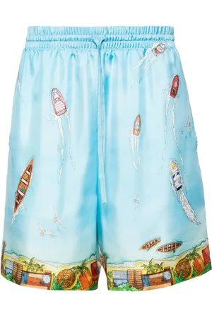 Casablanca Maison Sur Piloti silk shorts
