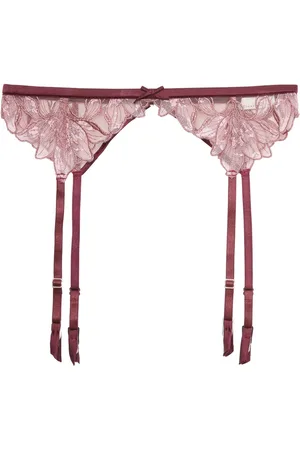 FLEUR DU MAL Lace-embroidered garter