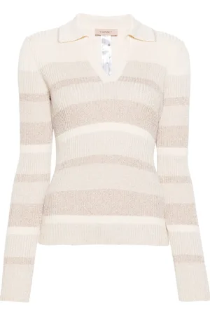 Twin-Set Striped lurex-detailing jumper
