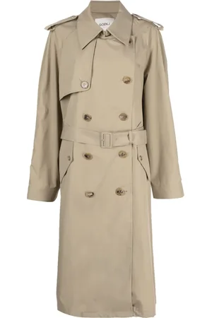 GOEN.J Contrast-panel double-breasted trench coat