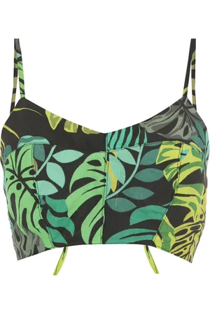 AMIR SLAMA Tropical print cropped top