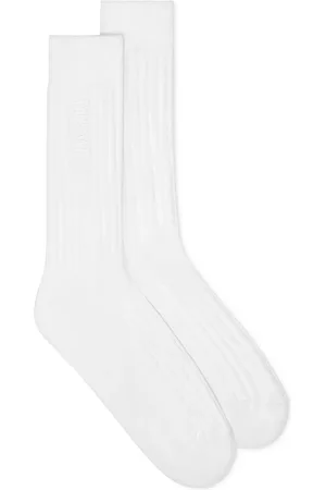 VERSACE Embroidered-logo ribbed socks