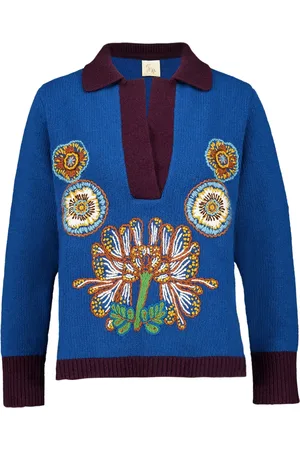 Paula Embroidered v-neck sweater