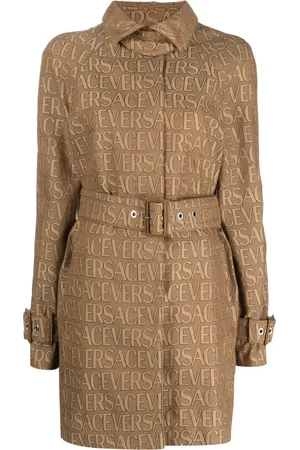 VERSACE Allover logo-jacquard trench coat