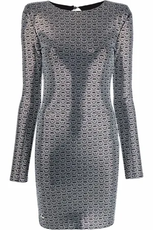 Philipp Plein Crystal-embellished long-sleeve mini dress