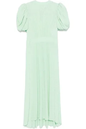 ROTATE Floral-jacquard midi dress
