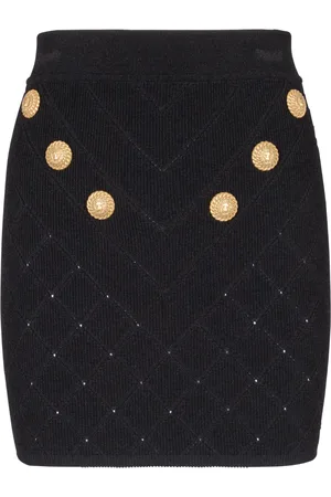 Balmain 6-Button fine-knit mini skirt