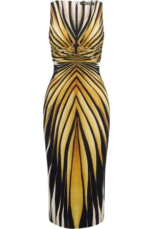 Roberto Cavalli Ray of print midi dress