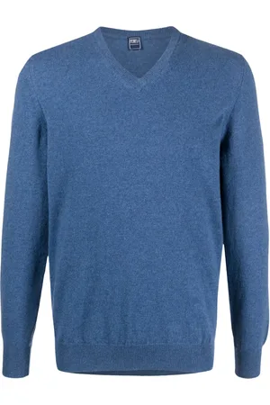 FEDELI V-neck.cashmere jumper