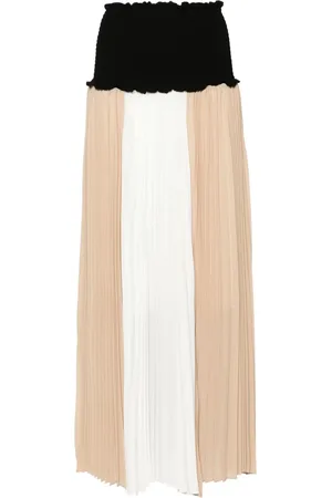 Twin-Set Colour-block pleated midi dress