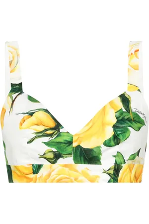 Dolce & Gabbana Rose-print cotton crop top