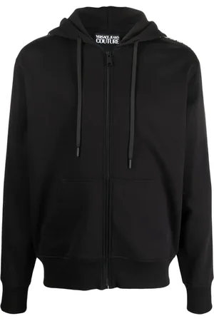 VERSACE Logo-tape hooded jacket