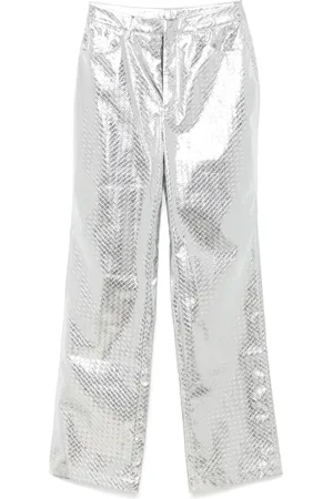 ROTATE Braided straight-leg trousers