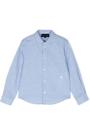 Emporio Armani Logo-embroidered cotton-blend shirt